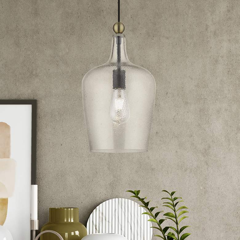 Image 1 Avery 1 Light Bronze with Antique Brass Accent Single Pendant
