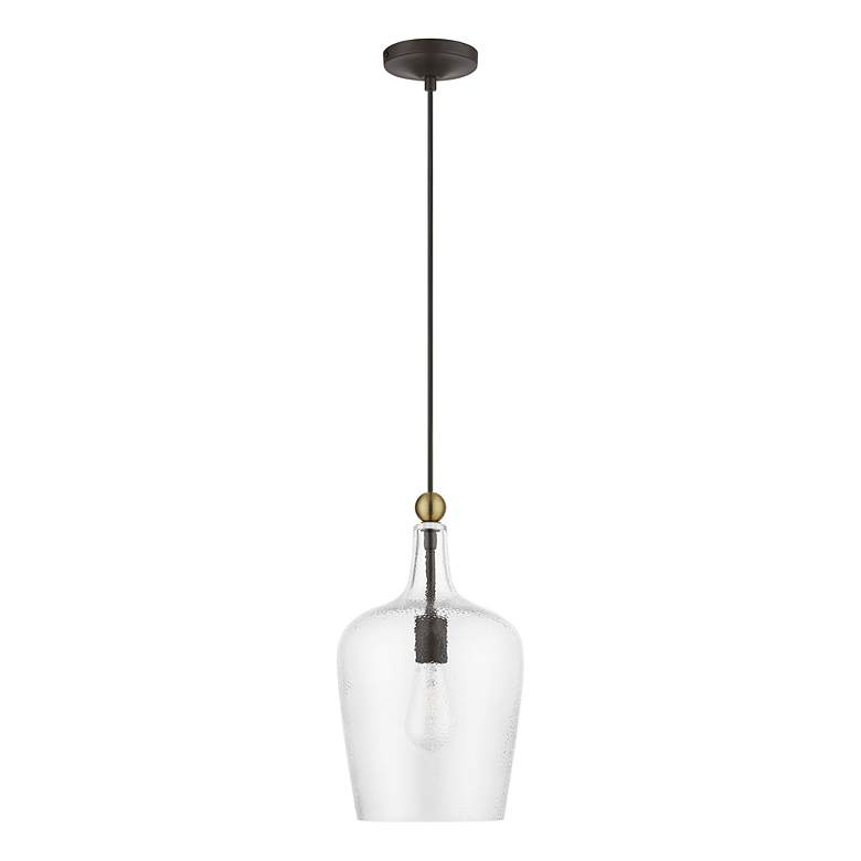 Image 3 Avery 1 Light Bronze with Antique Brass Accent Single Pendant more views
