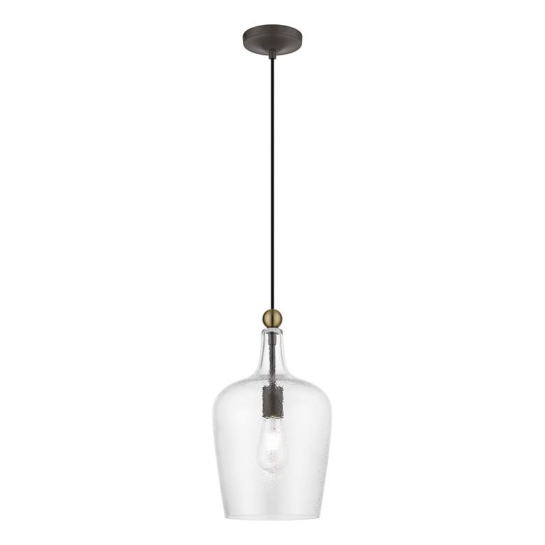 Image 4 Avery 1 Light Bronze with Antique Brass Accent Single Pendant more views