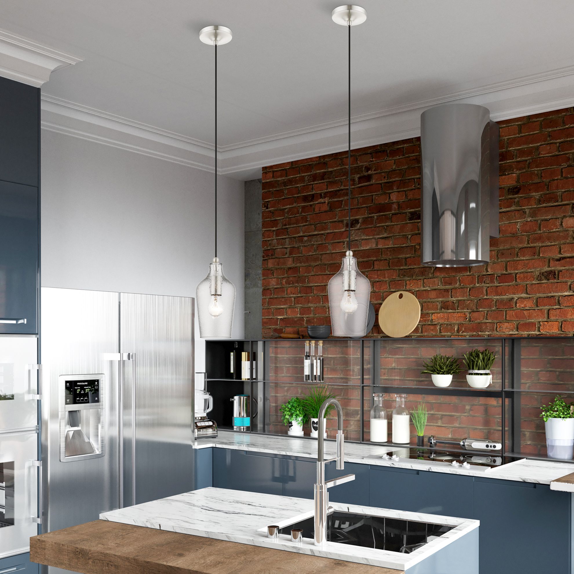 Avery 1 Light Brushed Nickel Mini Pendant