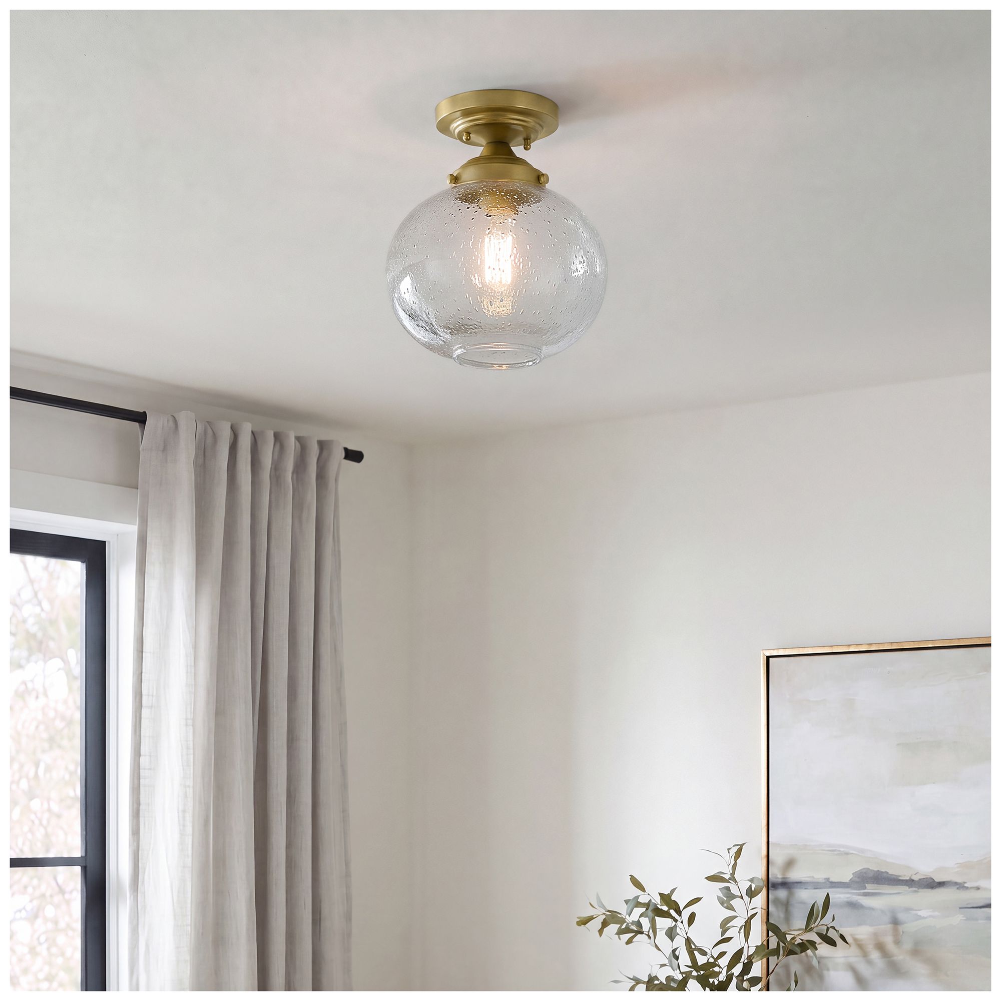 Image 4 Avery 1 Lt Semi Flush Brass more views