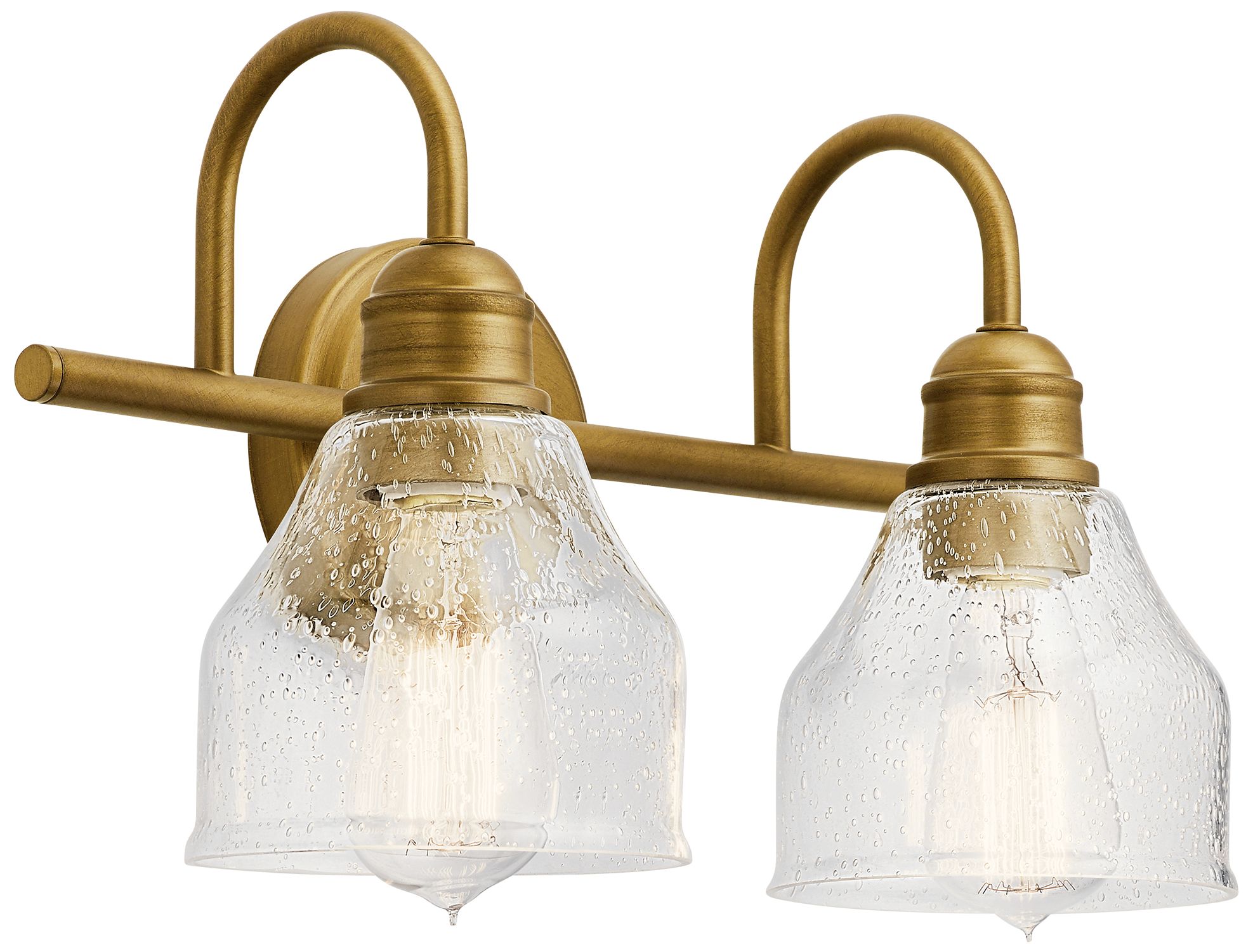 Avery 14.75-in 2-Light Natural Brass Industrial Vanity Light