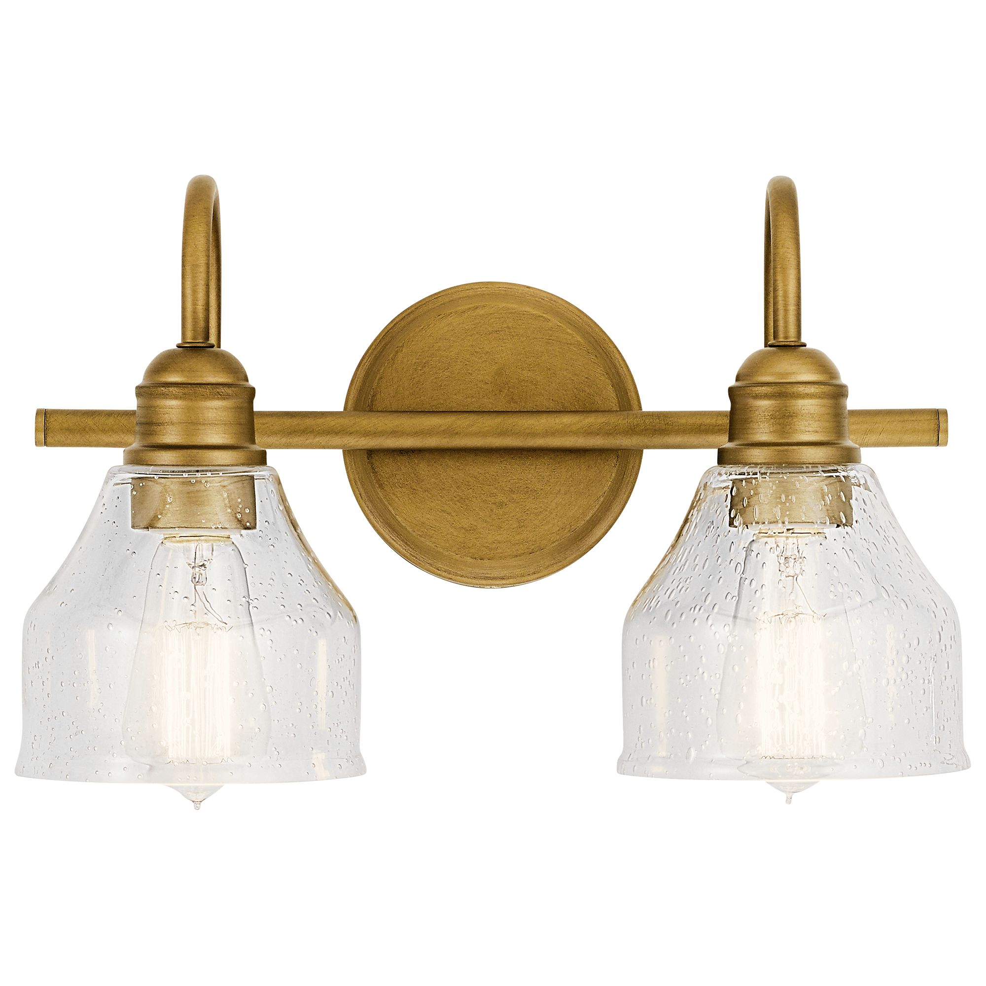 Image 2 Avery 14.75-in 2-Light Natural Brass Industrial Vanity Light more views