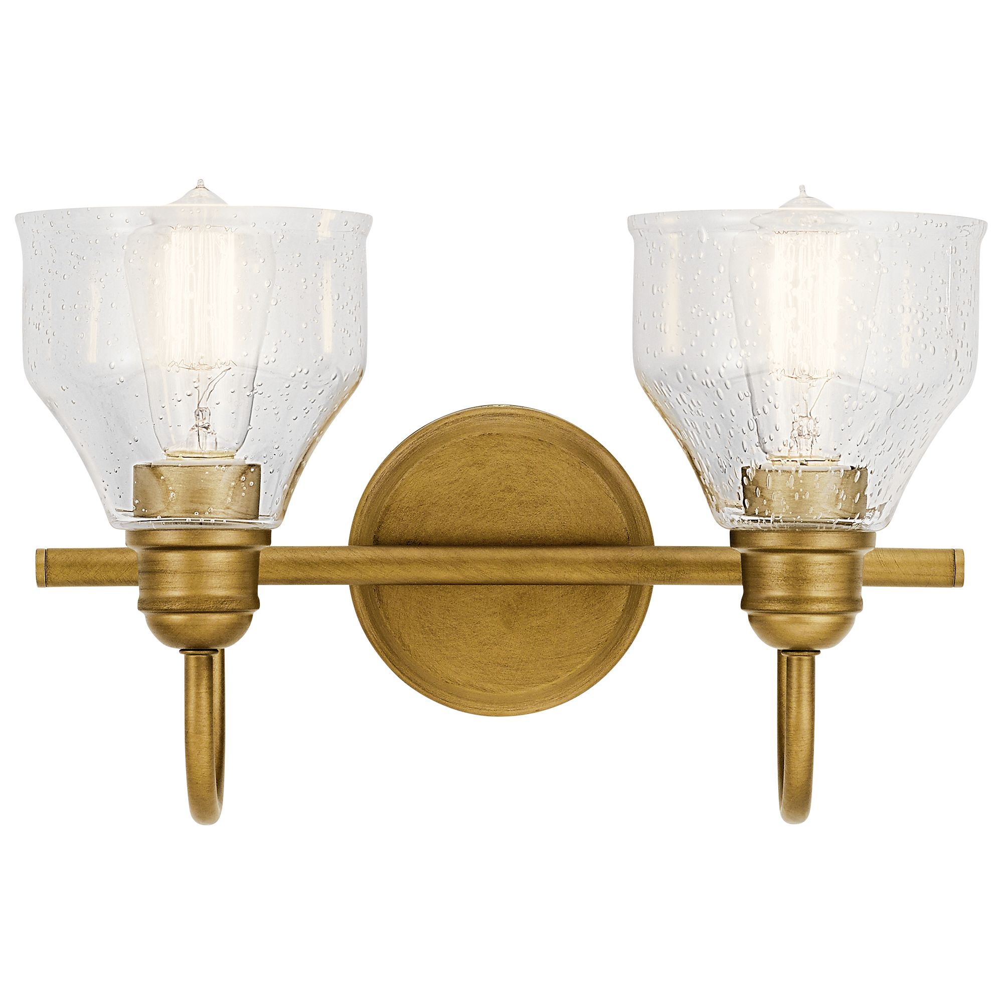 Image 4 Avery 14.75-in 2-Light Natural Brass Industrial Vanity Light more views