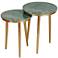 Avery 18" Wide Green and Gold Nesting Tables Set of 2