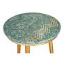 Avery 18" Wide Green and Gold Nesting Tables Set of 2