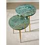 Avery 18" Wide Green and Gold Nesting Tables Set of 2