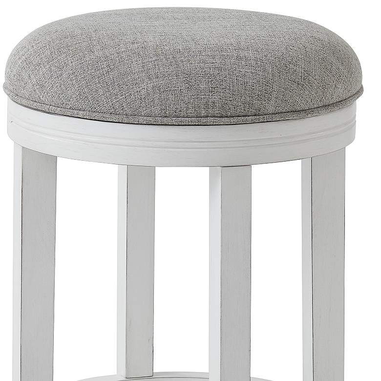 Image 2 Avery 25" Gray Linen Swivel Counter Stool more views