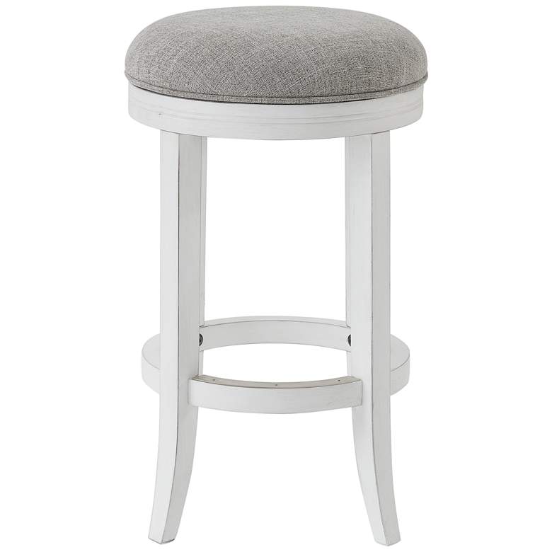 Image 4 Avery 25" Gray Linen Swivel Counter Stool more views