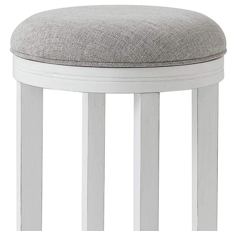 Image 2 Avery 30 1/2" Gray Linen Fabric Swivel Bar Stool more views
