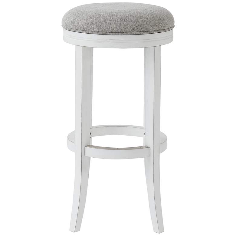 Image 4 Avery 30 1/2 inch Gray Linen Fabric Swivel Bar Stool more views