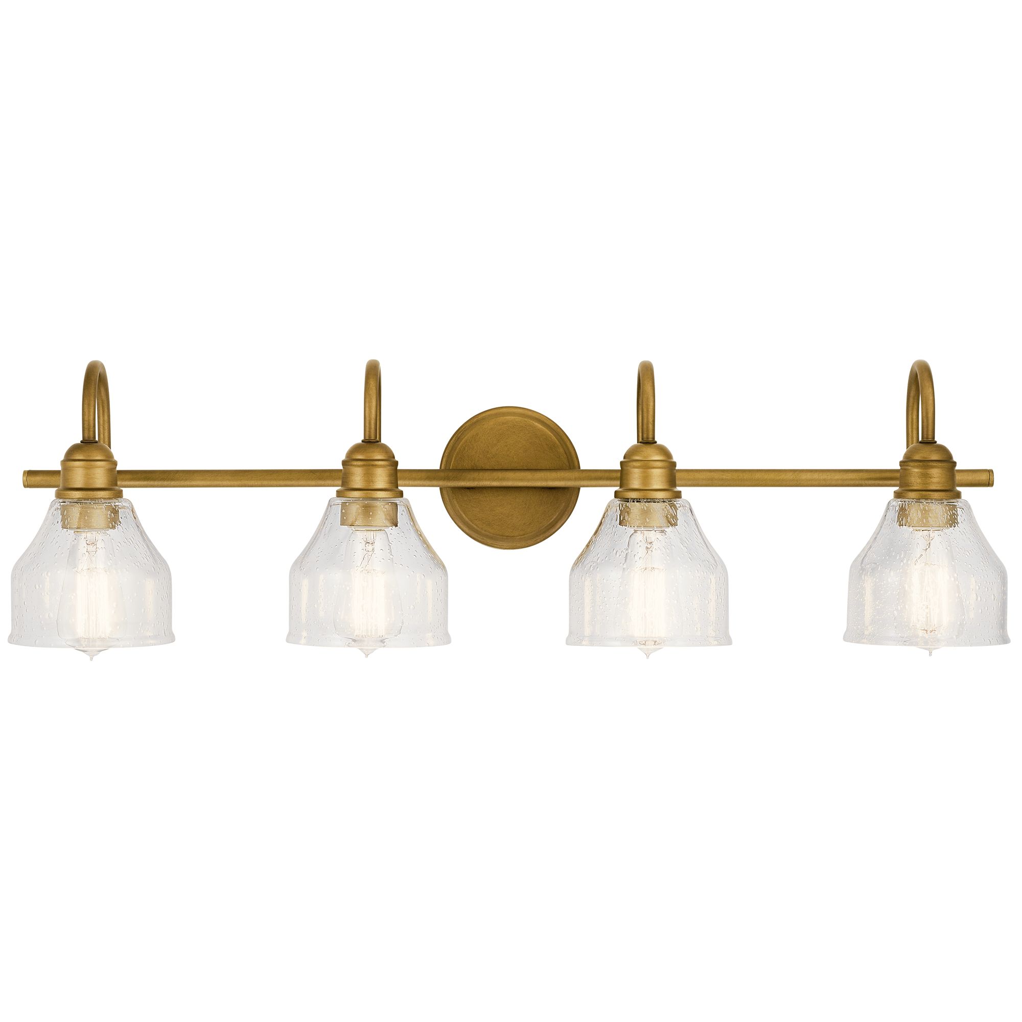 Image 2 Avery 33.25-in 4-Light Natural Brass Industrial Vanity Light more views