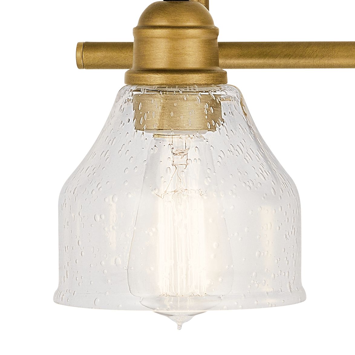 Image 3 Avery 33.25-in 4-Light Natural Brass Industrial Vanity Light more views