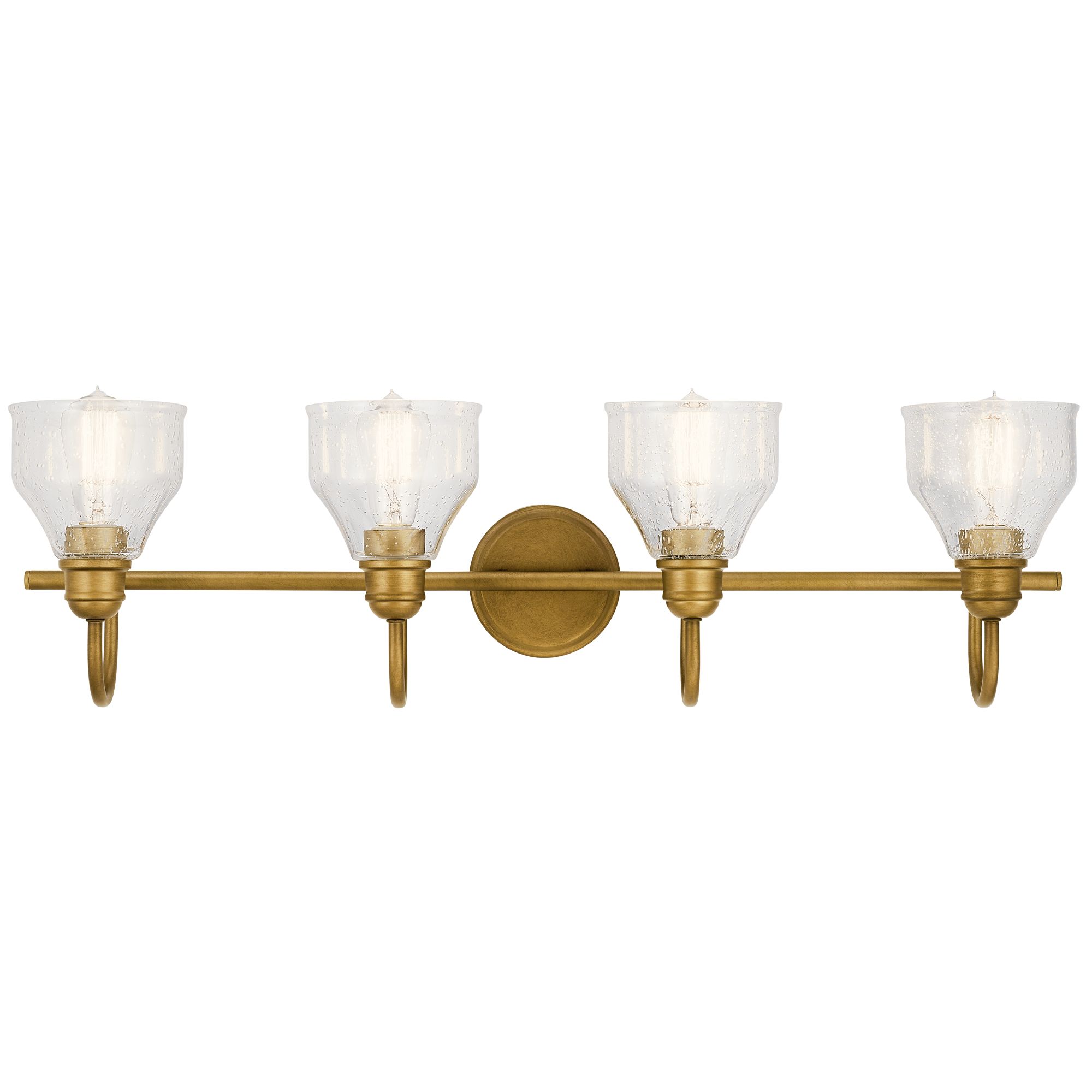 Image 4 Avery 33.25-in 4-Light Natural Brass Industrial Vanity Light more views
