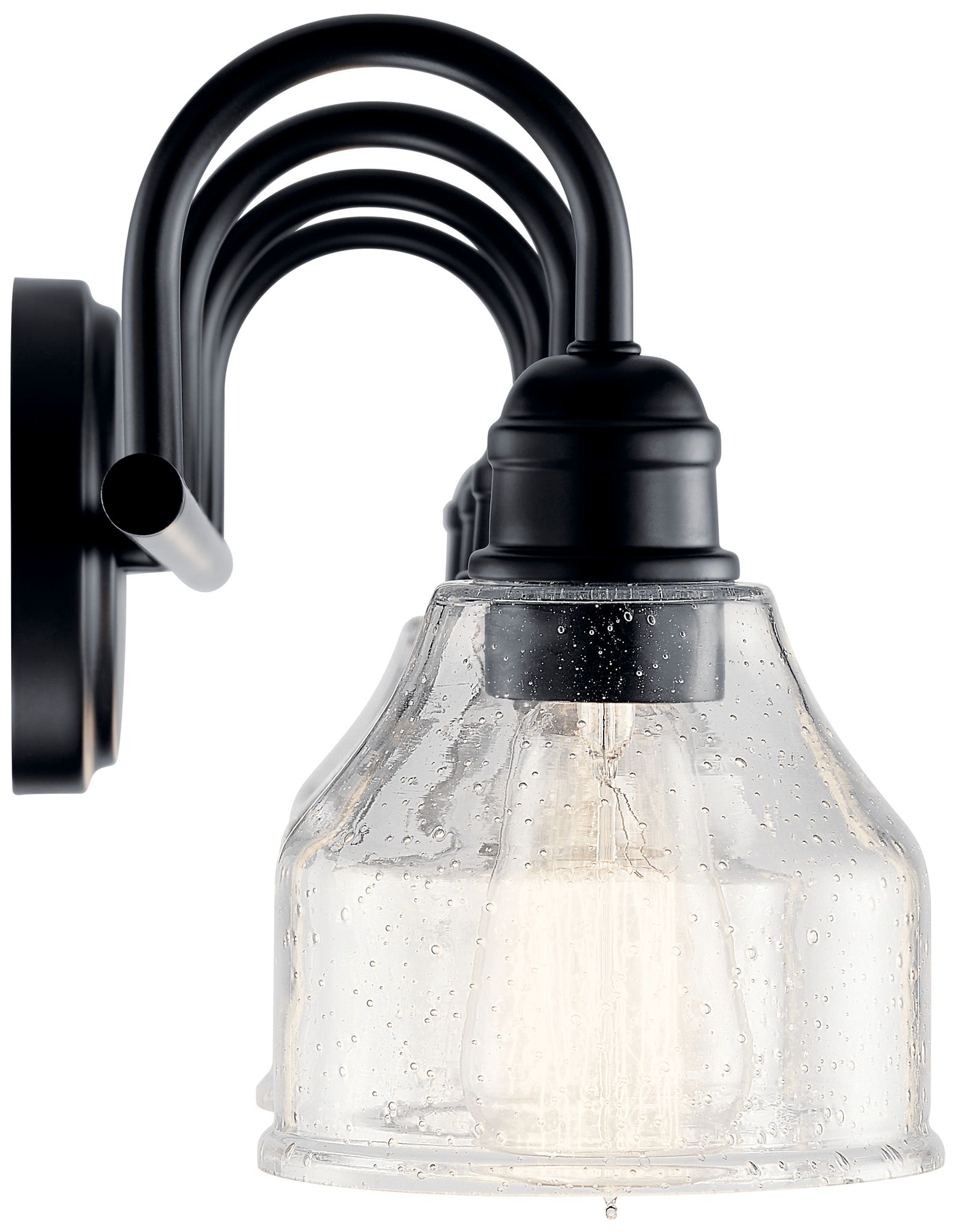 Image 3 Avery 33.5 Inch 4 Light Vanity Light with Clear Seeded Glass in Black more views