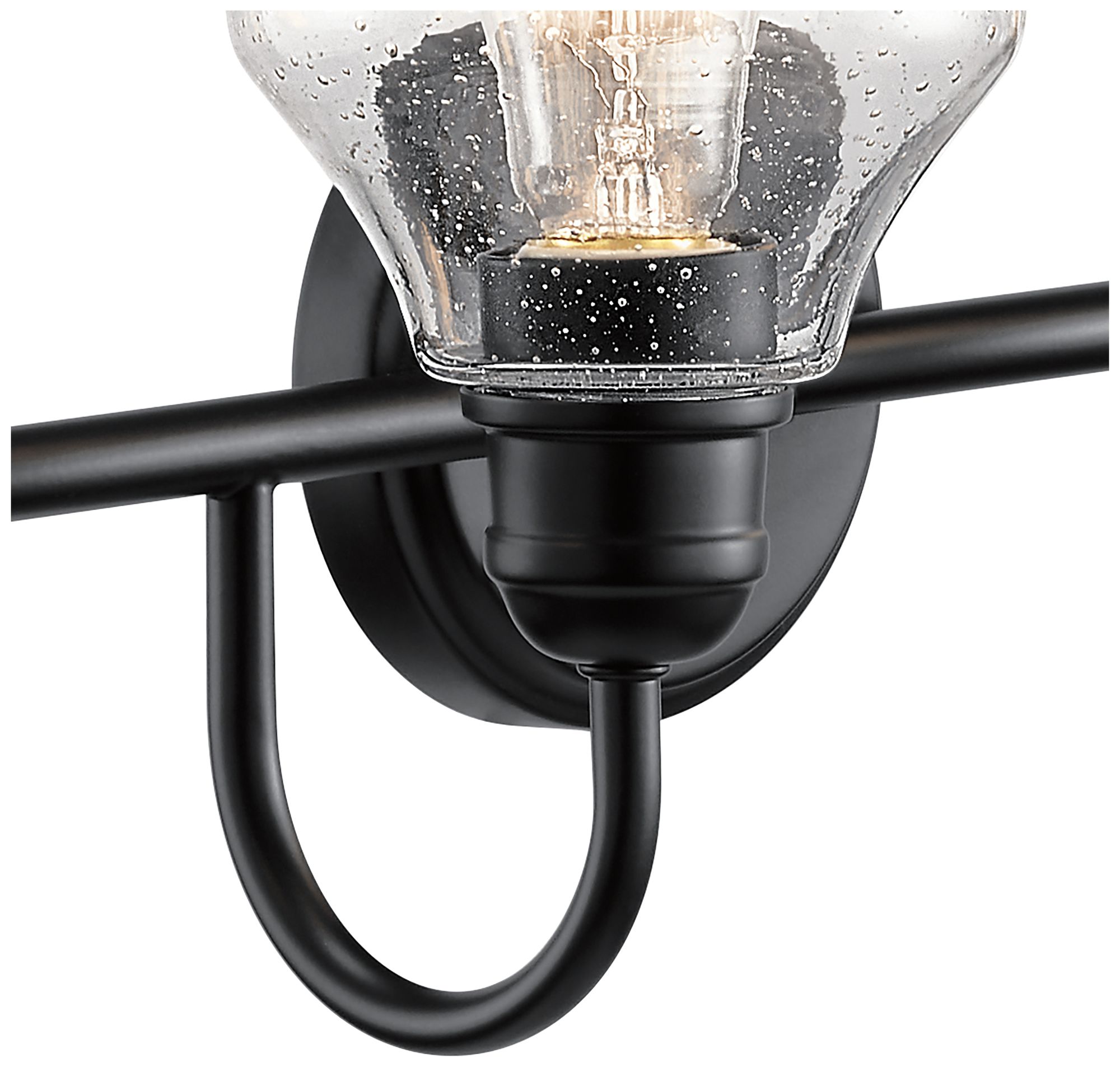 Image 4 Avery 33.5 Inch 4 Light Vanity Light with Clear Seeded Glass in Black more views