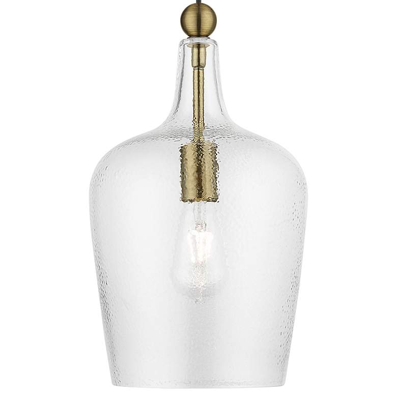 Image 3 Avery 9 1/4" Wide Antique Brass and Clear Glass Mini Pendant more views