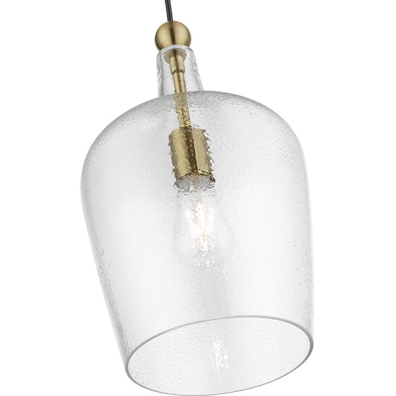Image 7 Avery 9 1/4" Wide Antique Brass and Clear Glass Mini Pendant more views