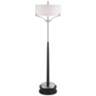 Avery Black and Brushed Nickel Column 2-Light Floor Lamp with Riser