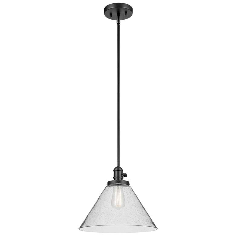 Image 1 Avery Black Cone Clear Pendant 1Lt
