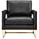 Avery Black Upholstered Bonded Leather Armchair