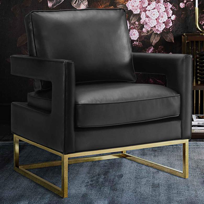 Image 1 Avery Black Upholstered Bonded Leather Armchair