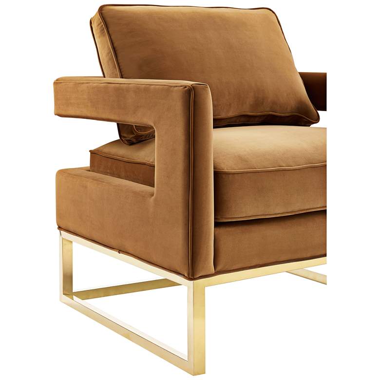 Image 5 Avery Cognac Velvet Accent Armchair more views