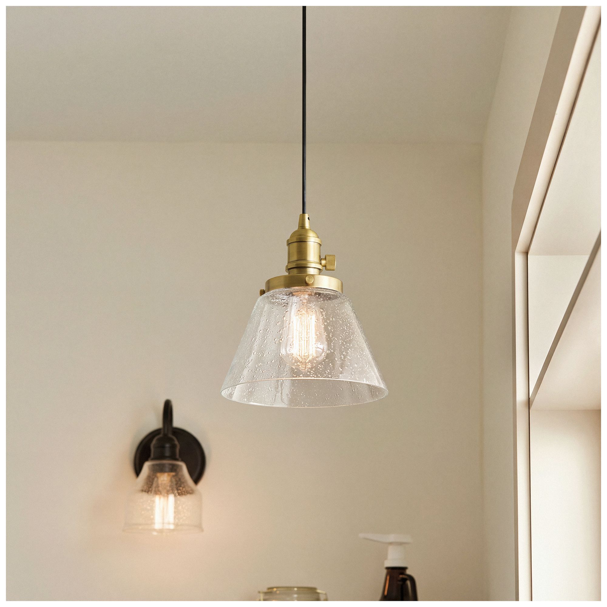 Image 5 Avery Cone Mini Pendant Natural Brass more views
