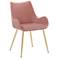 Avery Dining Chair in Pink Fabric and Gold Legs