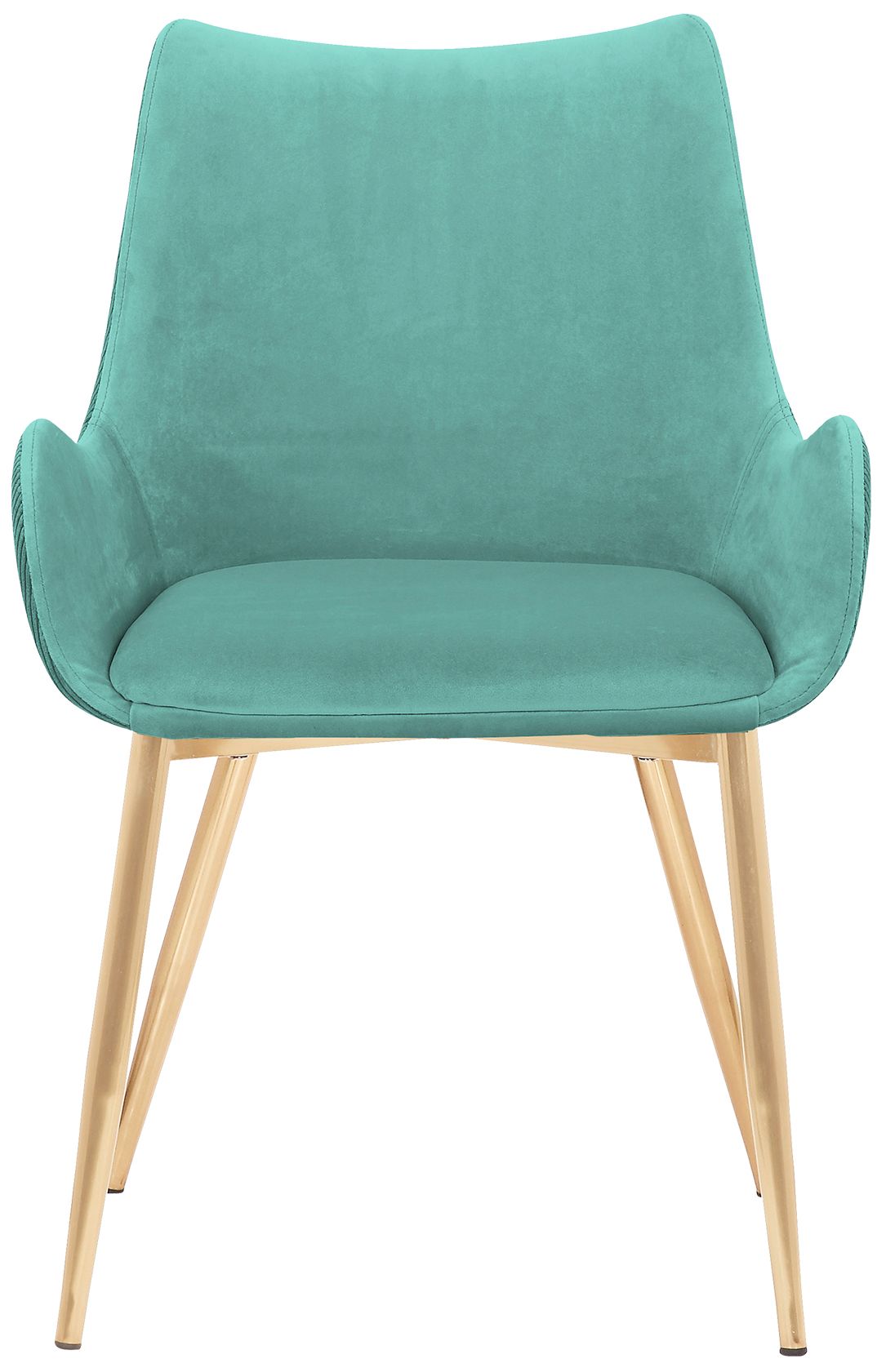 Image 3 Avery Dining Chair in Teal Fabric and Gold Legs more views