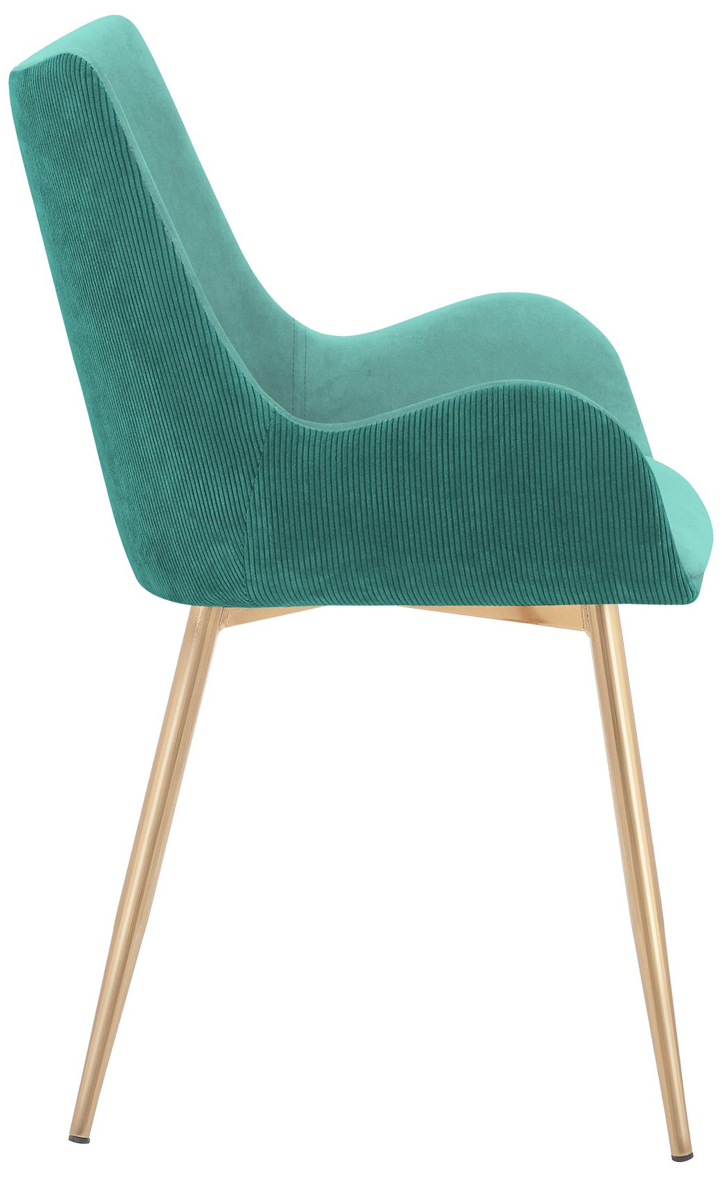 Image 4 Avery Dining Chair in Teal Fabric and Gold Legs more views