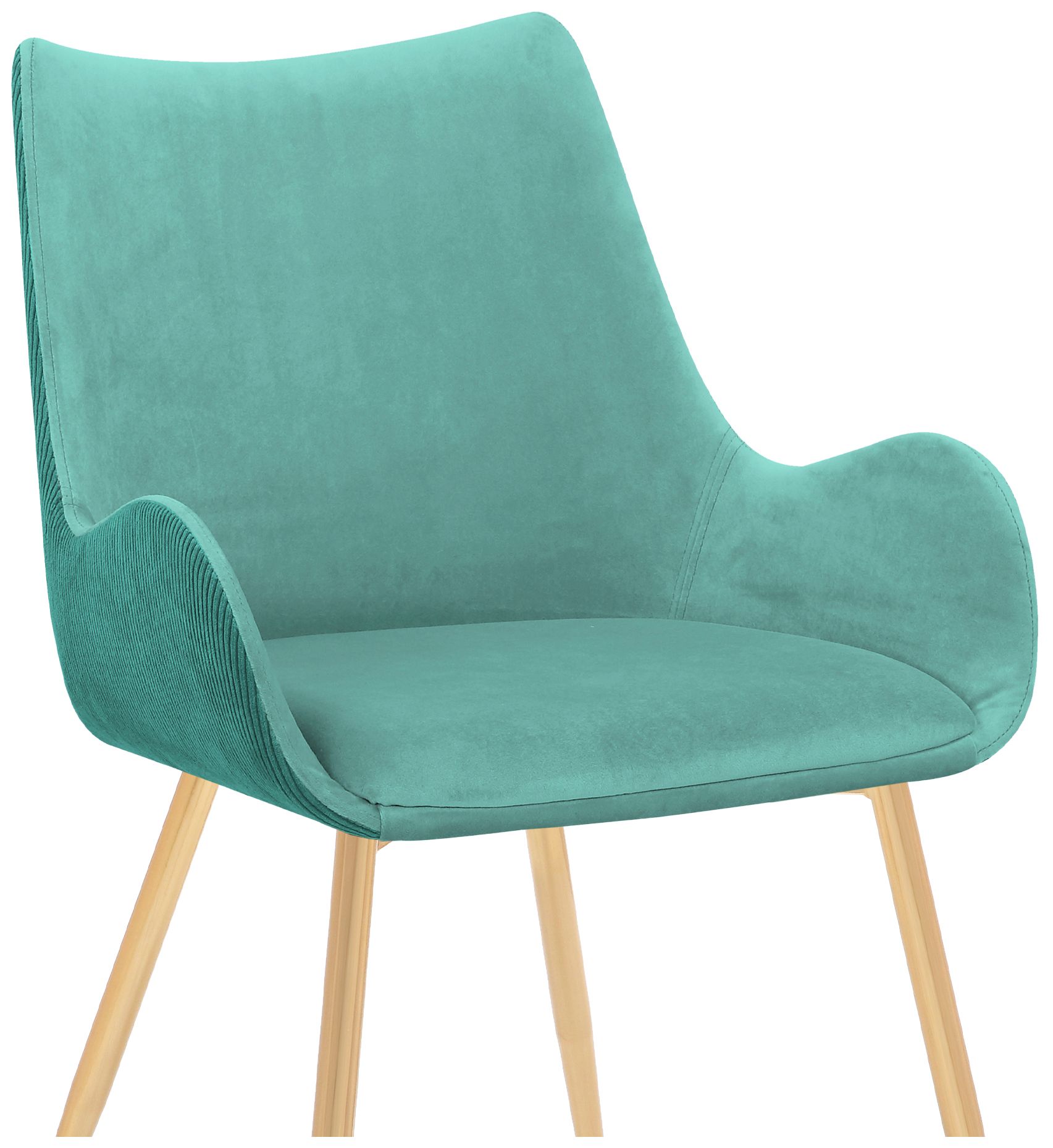 Image 7 Avery Dining Chair in Teal Fabric and Gold Legs more views
