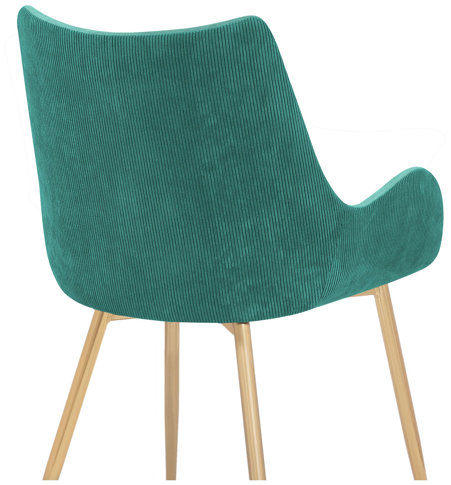 Avery Dining Chair in Teal Fabric and Gold Legs