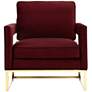 Avery Maroon Upholstered Velvet Armchair