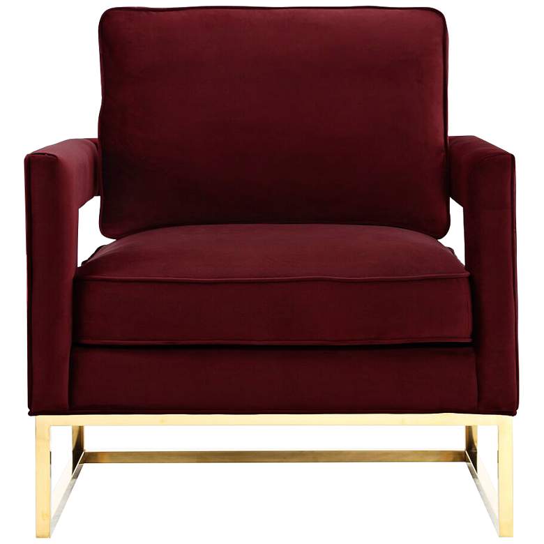 Image 1 Avery Maroon Upholstered Velvet Armchair