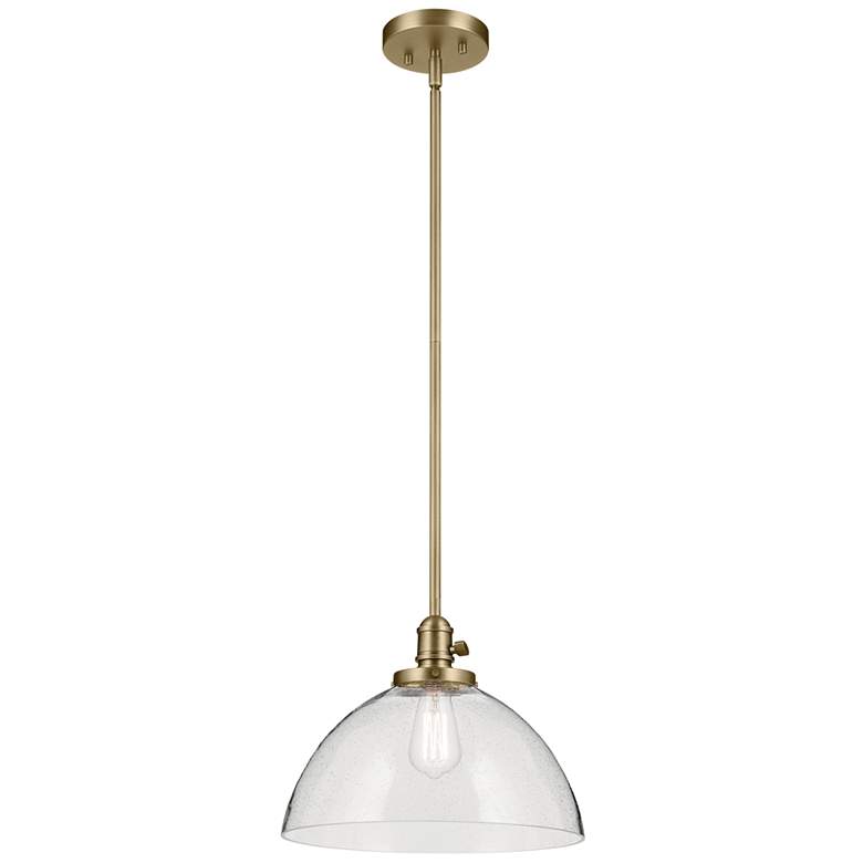 Image 1 Avery Natural Brass Dome Clear Pendant 1Lt