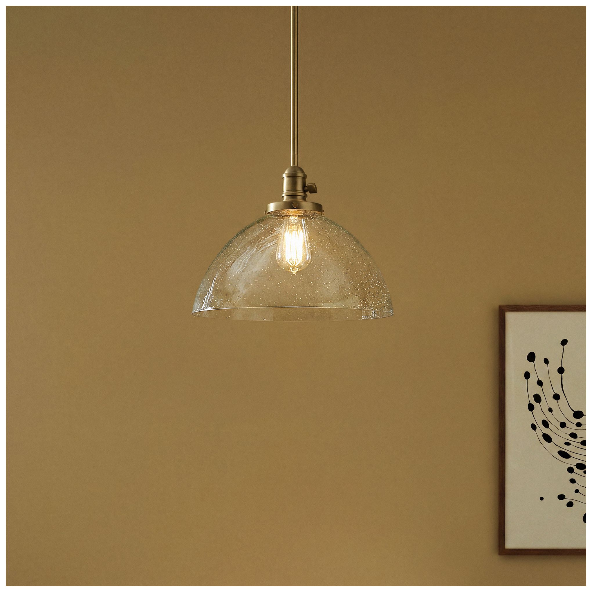 Image 2 Avery Natural Brass Dome Clear Pendant 1Lt more views