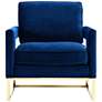 Avery Navy Blue Upholstered Velvet Armchair