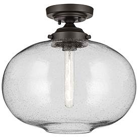 Image1 of Avery Olde Bronze Globe Clear Semi Flush 1Lt
