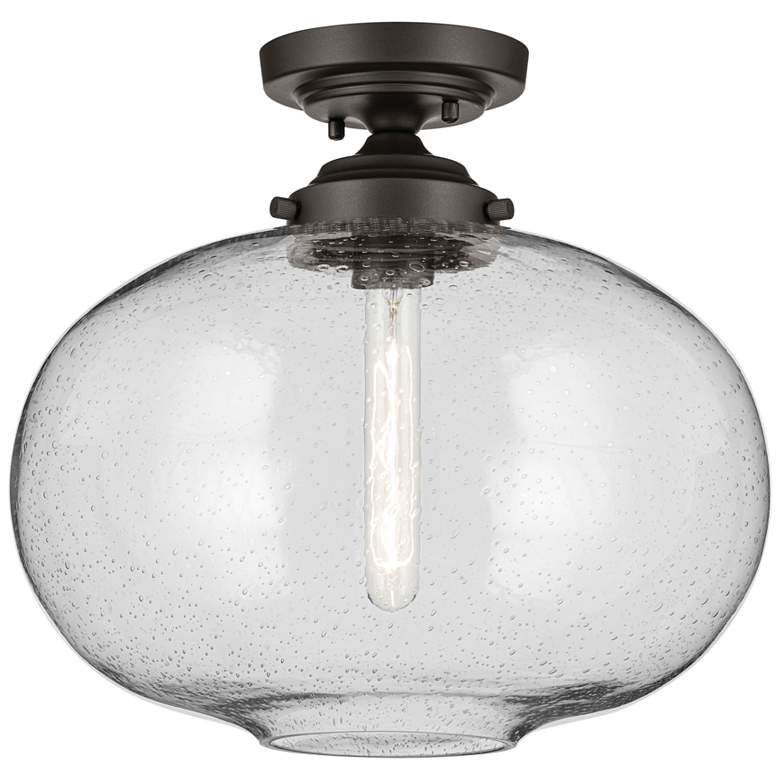 Image 1 Avery Olde Bronze Globe Clear Semi Flush 1Lt