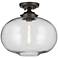 Avery Olde Bronze Globe Clear Semi Flush 1Lt