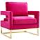 Avery Pink Velvet Accent Chair