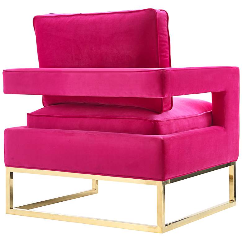 Image 5 Avery Pink Velvet Accent Chair more views