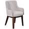Avery Solid Acacia Wood Beige Linen Upholstered Armchair
