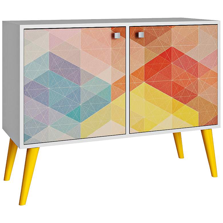 Image 1 Avesta 2-Door Multi-Color and Yellow Feet Side Table