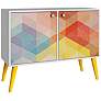 Avesta 2-Door Multi-Color and Yellow Feet Side Table in scene