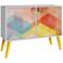 Avesta 2-Door Multi-Color and Yellow Feet Side Table