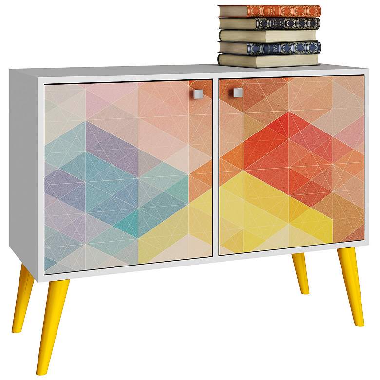 Image 3 Avesta 2-Door Multi-Color and Yellow Feet Side Table more views