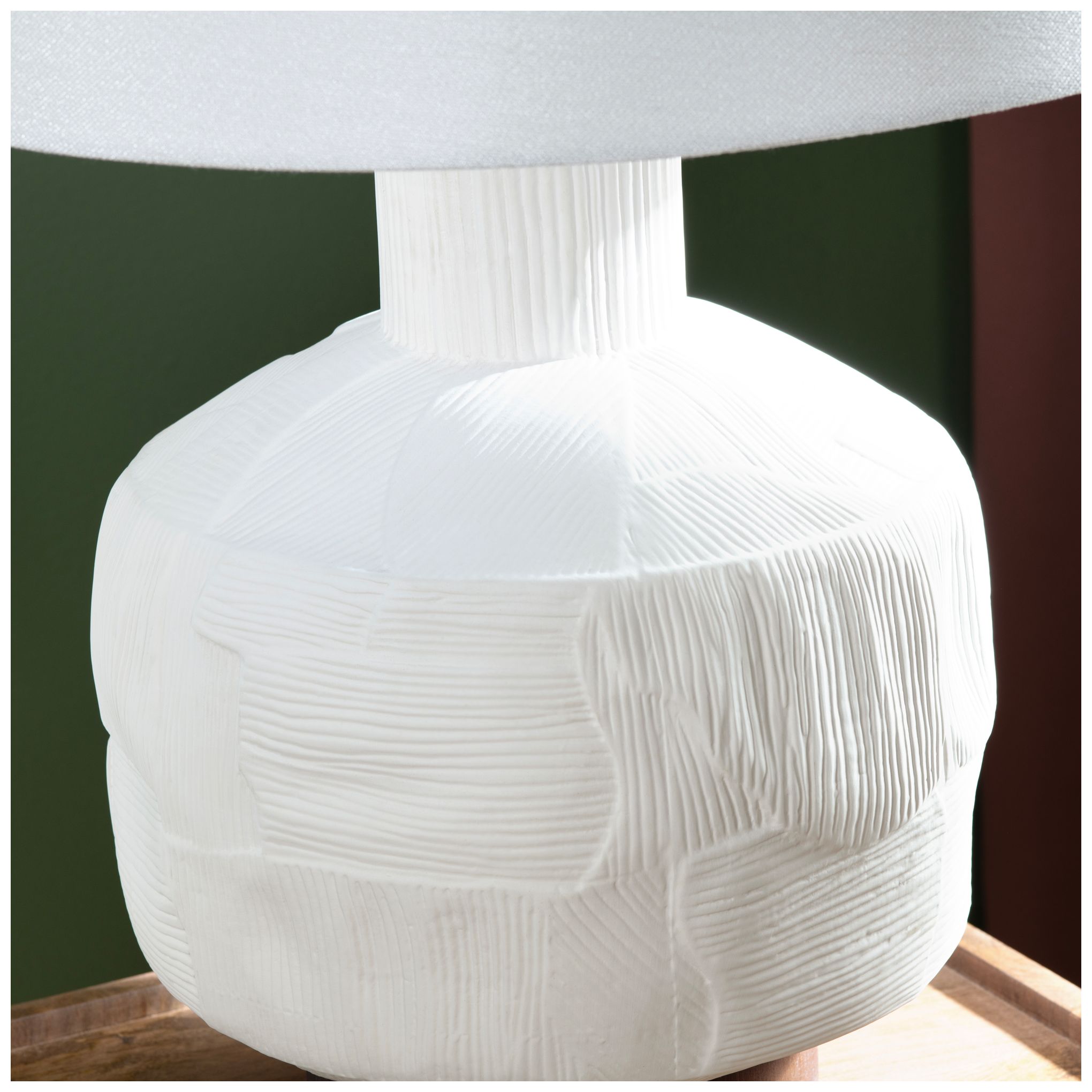Image 4 Avi Ceramic and Wood Table Lamp more views