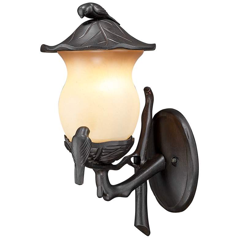 Image 1 Avian 2-Light Black Coral Wall Light With Champagne Glass